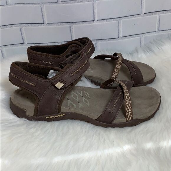 Merrell Dark Earth Brown Sport Sandals Size 7 - Picture 4 of 7